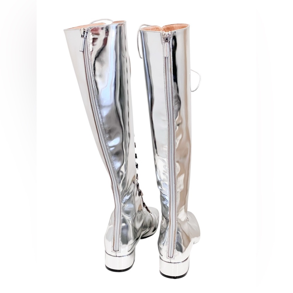 CHRISTIAN DIOR Mirror Finish Calfskin Hardior Lace Up Boots - Picture 5 of 16